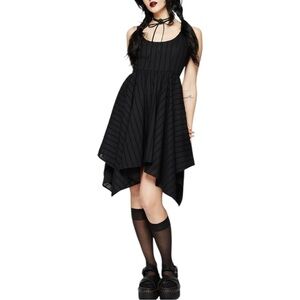Disturbia Blythe Handkerchief Hem Mini Dress in Black size 8 Sleeveless Cotton